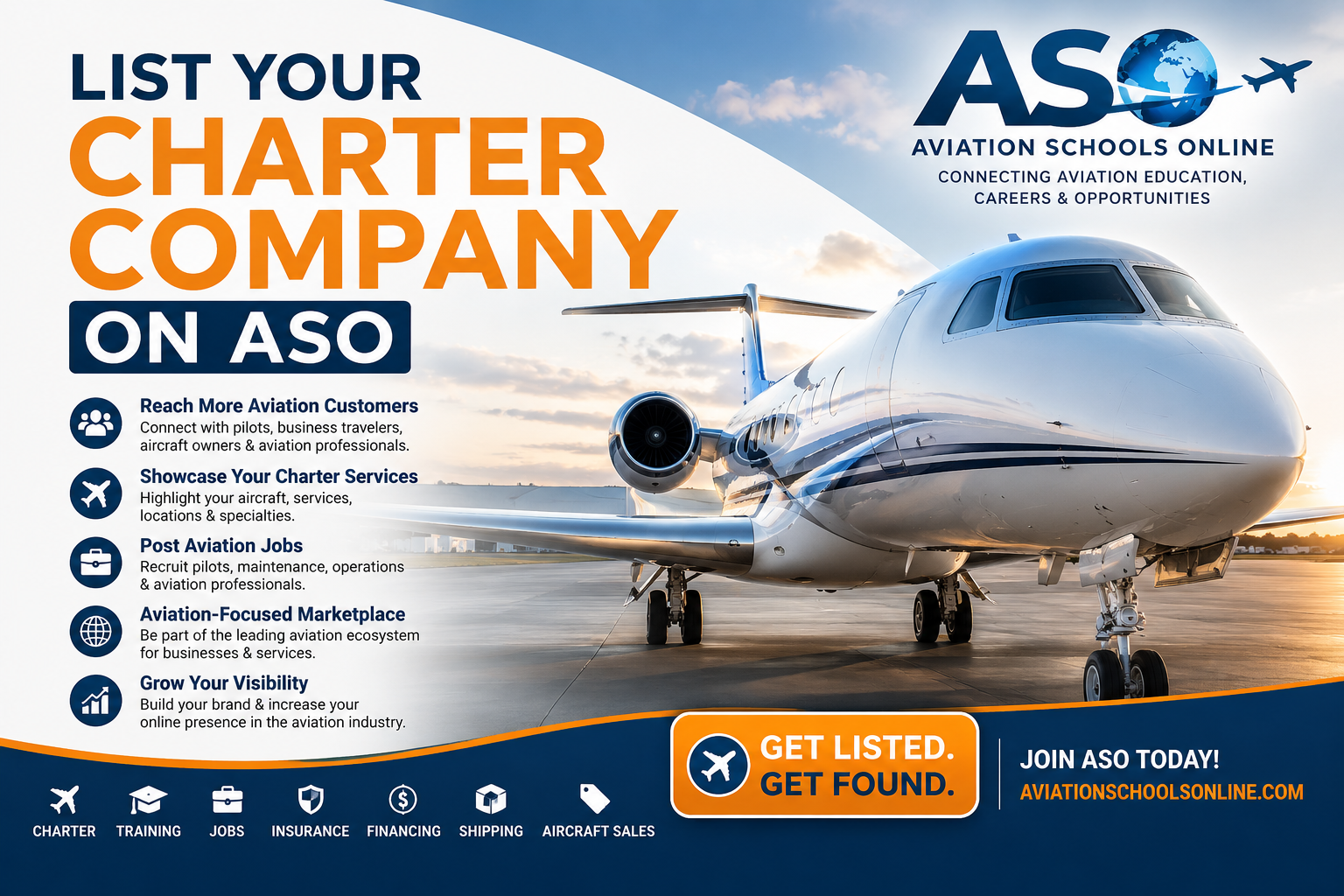 List Your Charter Company on Aviation Schools Online: Reach More Aviation Customers with ASO